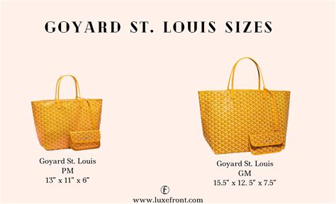 goyard tote bag dimensions|goyard tote bag size comparison.